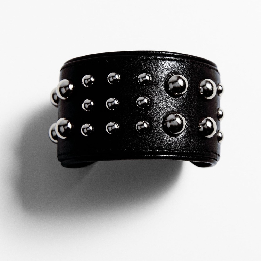 Zara Leather Studded Cuff Bracelet